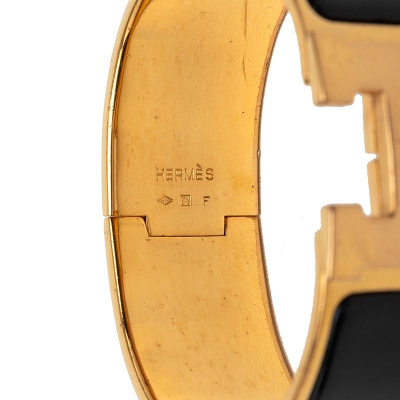 Hermes Clic Clac GM Bracelet Gold Black Plating Enamel — view 5