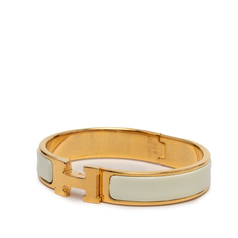 Hermes Clic Clac Ninenine PM Bracelet Gold White Plating Enamel — view 2