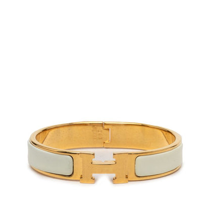 Hermes Clic Clac Ninenine PM Bracelet Gold White Plating Enamel