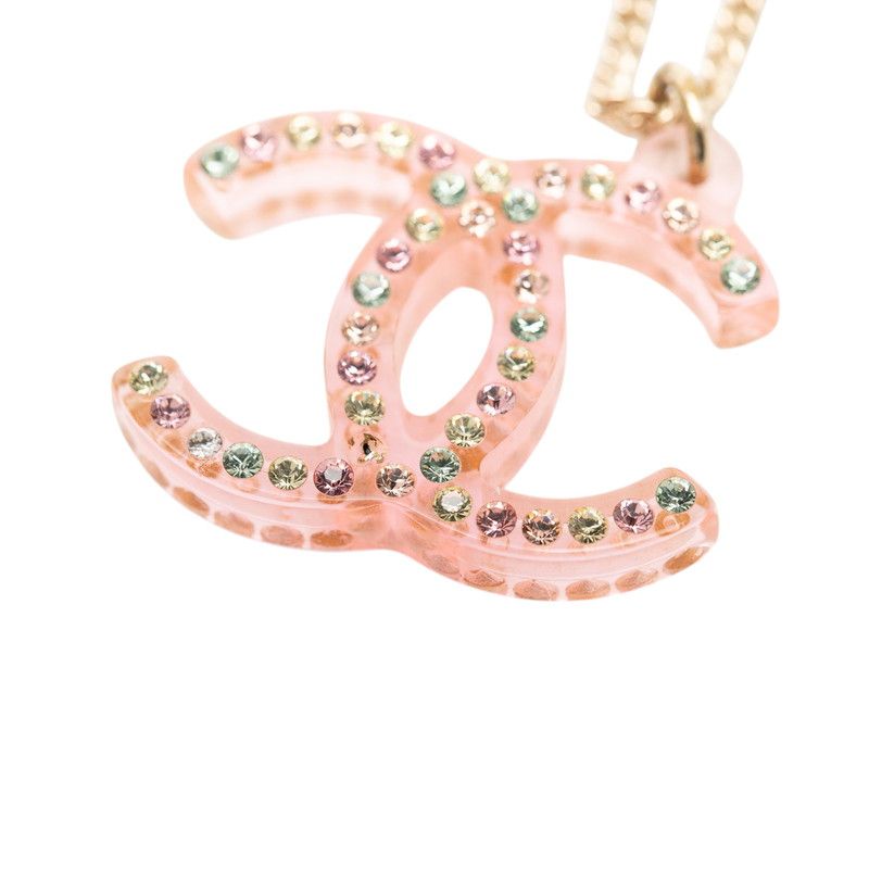 Chanel CC Logo Bracelet 04 Pink Plastic Line Strike — view 3