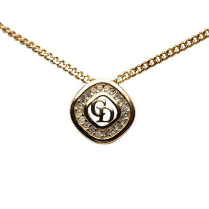 Dior Dio CD Logo Pendant Necklace Gold Line Strike Plating