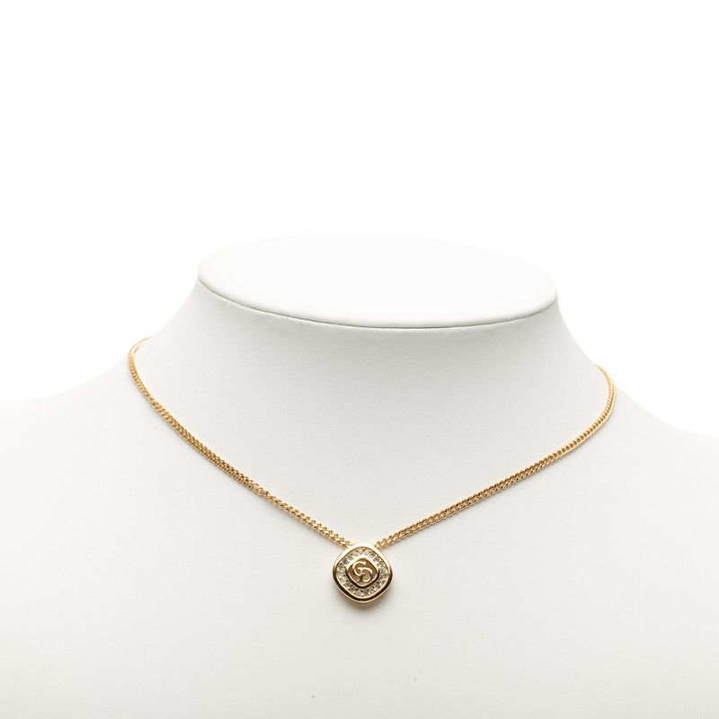 Dior Dio CD Logo Pendant Necklace Gold Line Strike Plating — view 5