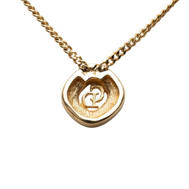 Dior Dio CD Logo Pendant Necklace Gold Line Strike Plating — view 2