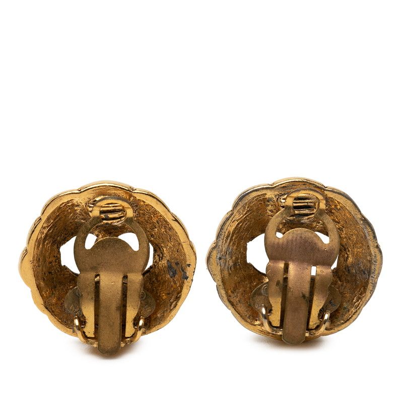 Chanel CC Logo Earrings Vintage Gold Plating — view 2