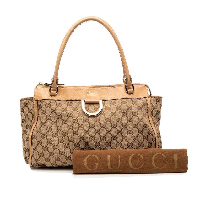 Gucci GG Canvas Tote Shoulder Bag Brown — view 7