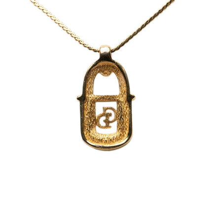 Dior Dio CD Logo Padebnine Pendant Necklace Gold Plating Line Strike — view 2