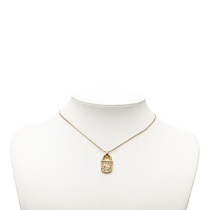 Dior Dio CD Logo Padebnine Pendant Necklace Gold Plating Line Strike — view 5