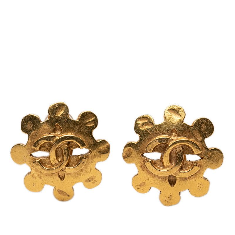 Chanel CC Logo Earrings 94 Vintage Gold Plating