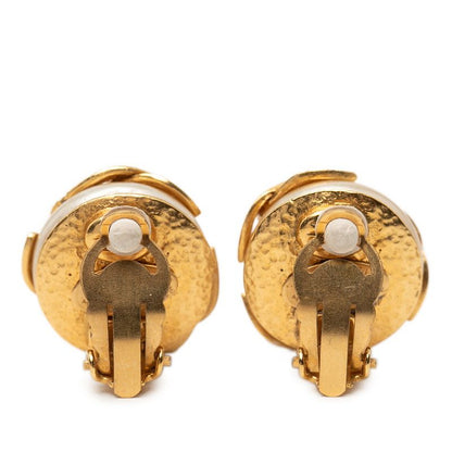 Chanel CC Logo lekoko Earrings 94 Vintage Gold Plating Pearl — view 2
