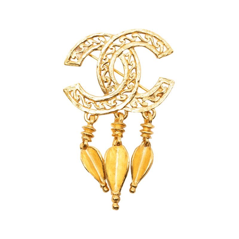 Chanel CC Logo 95 Vintage Gold Plating 1 Brooch