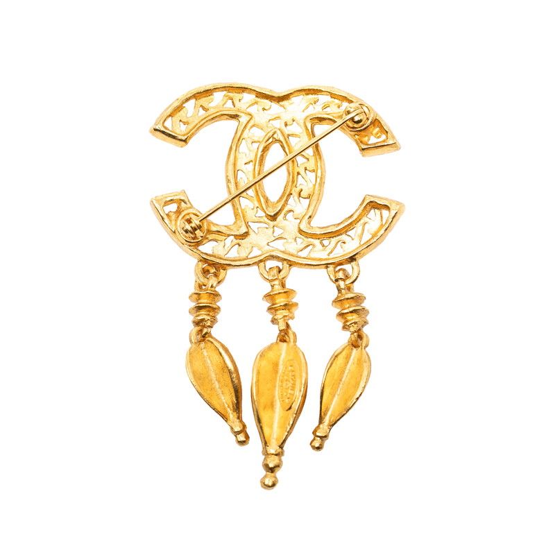 Chanel CC Logo 95 Vintage Gold Plating 1 Brooch — view 2