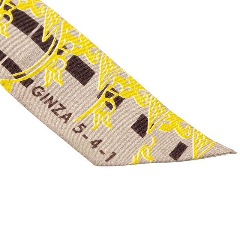 Hermes 24 Faubourg Seconde 10 Scarf Yellow System Silk — view 3