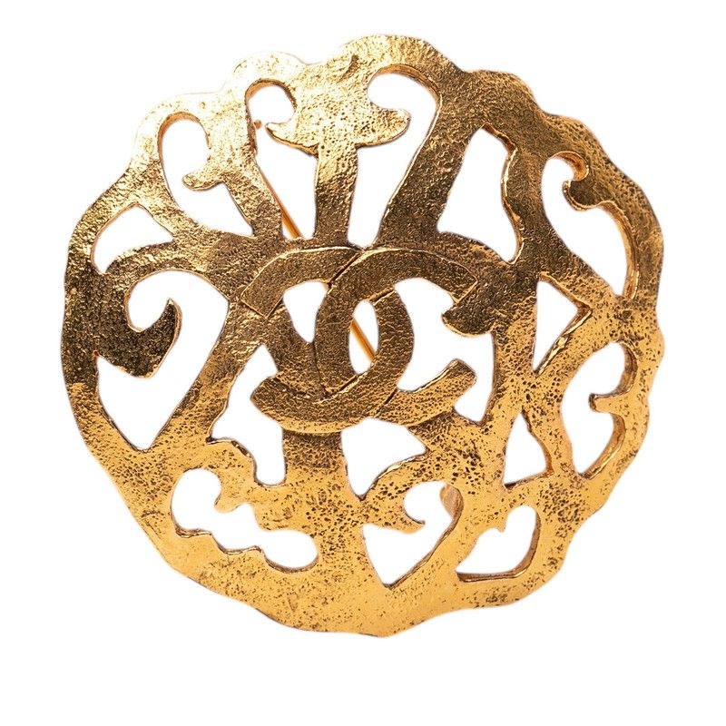 Chanel CC Logo Vintage Gold Plating 1 Brooch