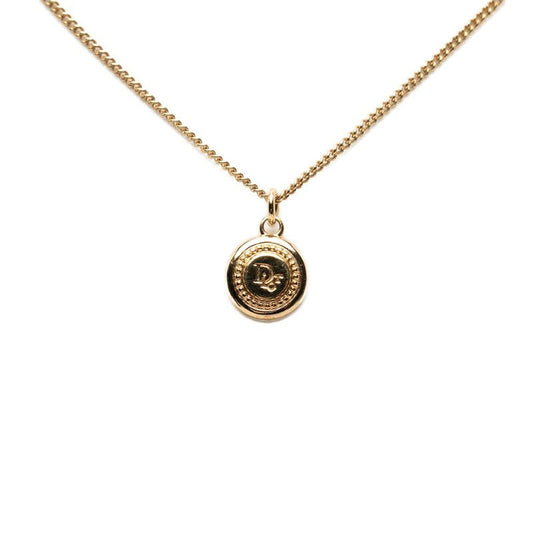 Dior Dio Logo Pendant Necklace Gold Plating