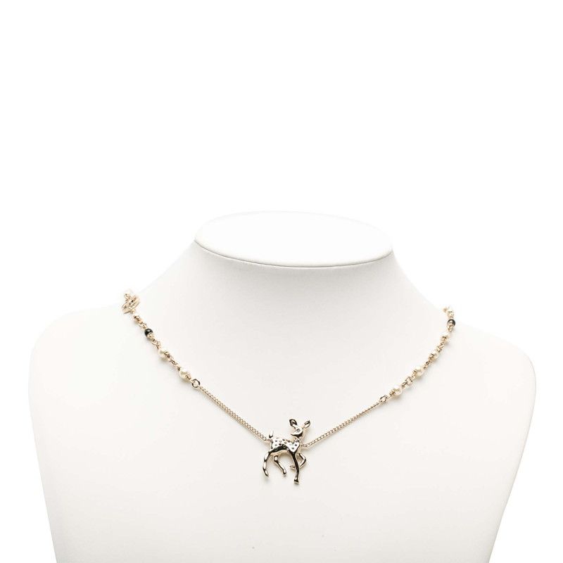 Chanel CC Logo Vip Pendant Necklace Silver tale Line Strike