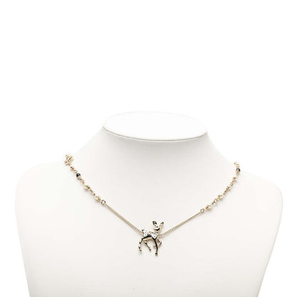 Chanel CC Logo Vip Pendant Necklace Silver tale Line Strike