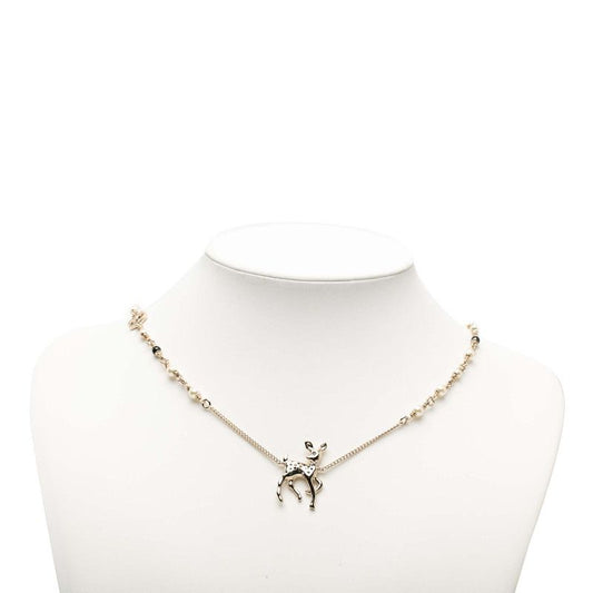 Chanel CC Logo Vip Pendant Necklace Silver tale Line Strike