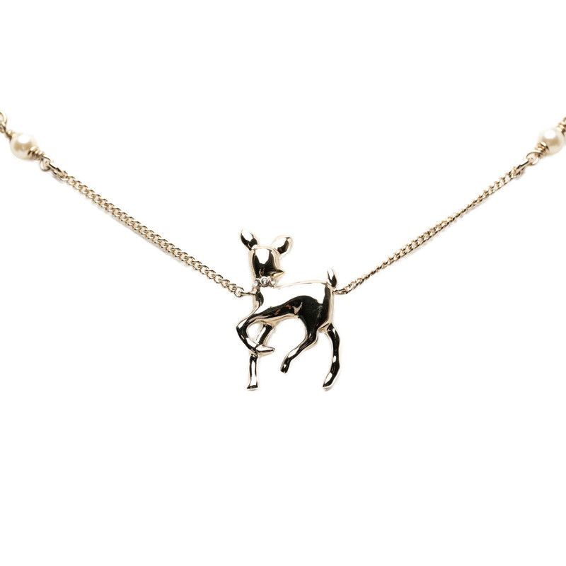 Chanel CC Logo Vip Pendant Necklace Silver tale Line Strike — view 3
