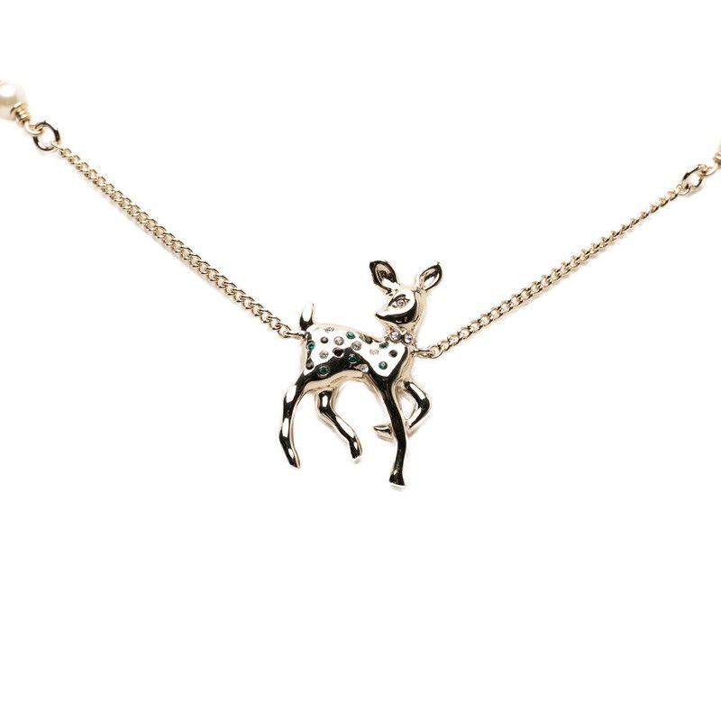 Chanel CC Logo Vip Pendant Necklace Silver tale Line Strike — view 2