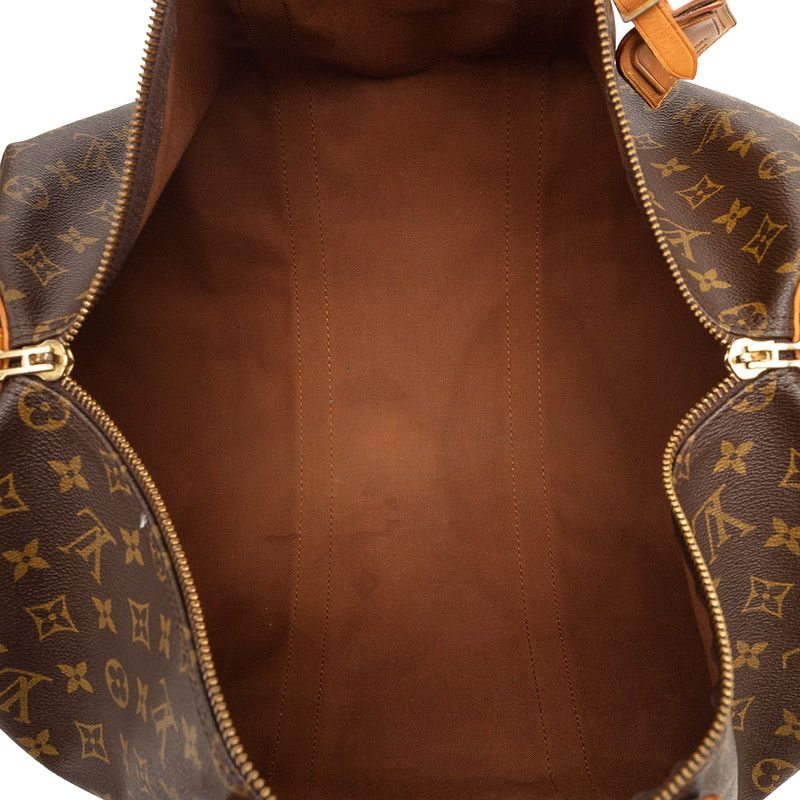 Louis Vuitton Monogram Keepall Bandouliere 50 Boston Bag 2-Way Brown Leather — view 6