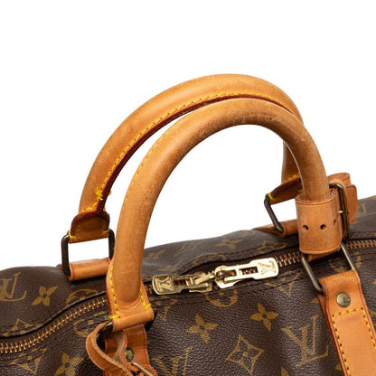 Louis Vuitton Monogram Keepall Bandouliere 50 Boston Bag 2-Way Brown Leather — view 4