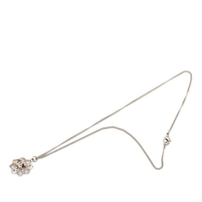 Chanel CC Logo Pendant Necklace Silver tale Line Strike — view 3