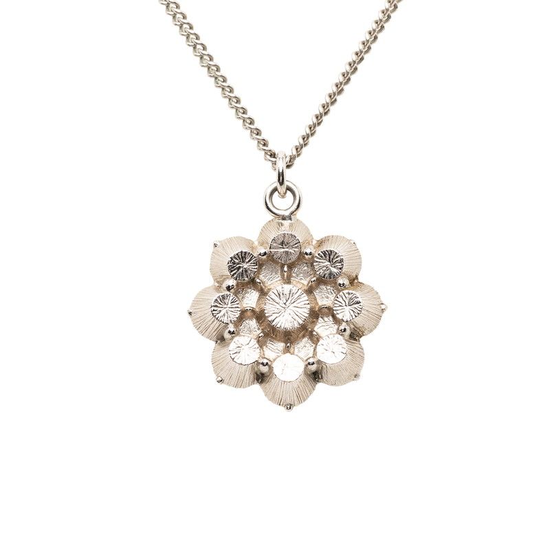 Chanel CC Logo Pendant Necklace Silver tale Line Strike — view 2