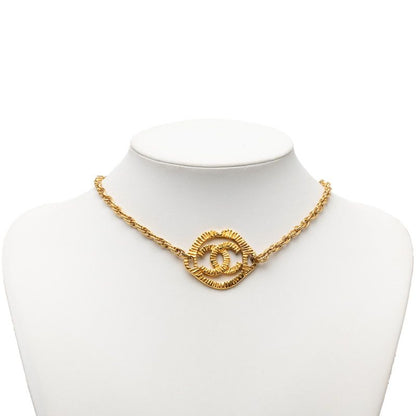 Chanel CC Logo Vintage Pendant Necklace Gold Plating — view 8