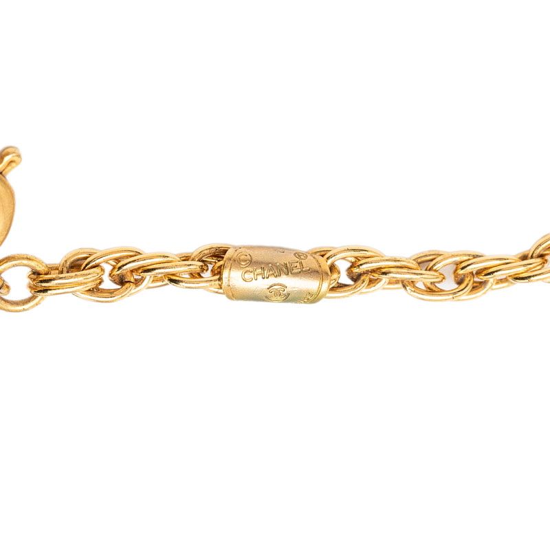 Chanel CC Logo Vintage Pendant Necklace Gold Plating — view 7