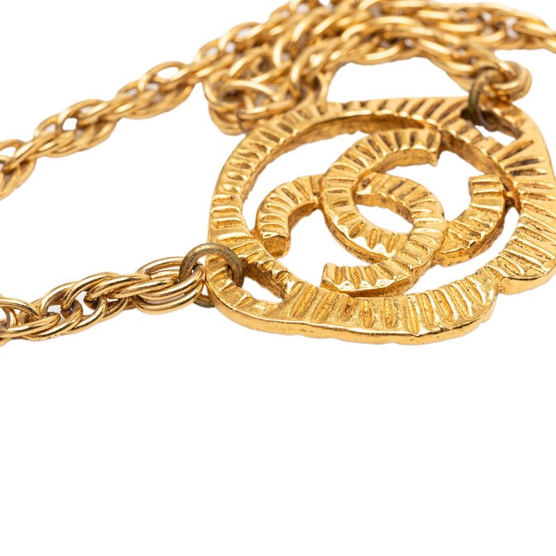 Chanel CC Logo Vintage Pendant Necklace Gold Plating — view 4