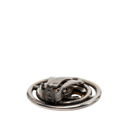 Chanel CC Logo Vintage Earrings Gold Silver Plating — view 3