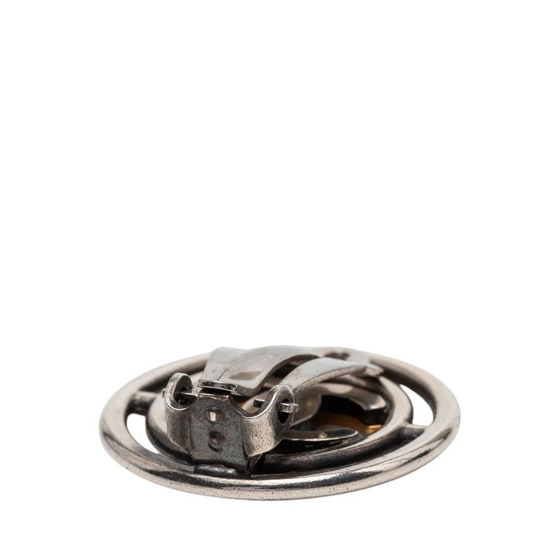 Chanel CC Logo Vintage Earrings Gold Silver Plating — view 4