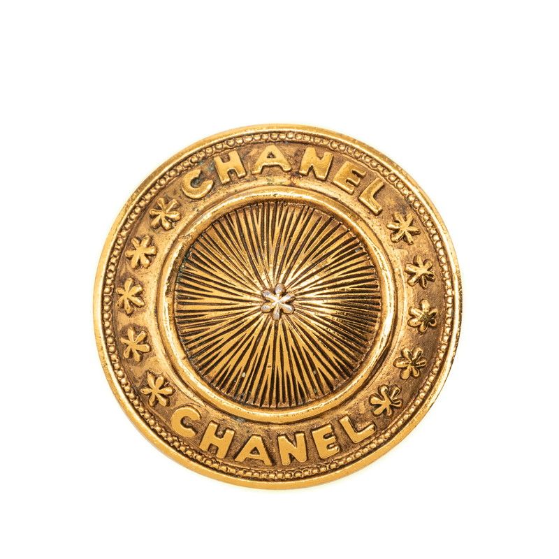 Chanel Logo Vintage Gold Plating 1 Brooch