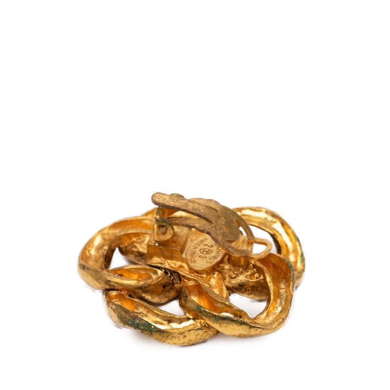 Chanel CC Logo Vintage Earrings 23 Gold Plating — view 3
