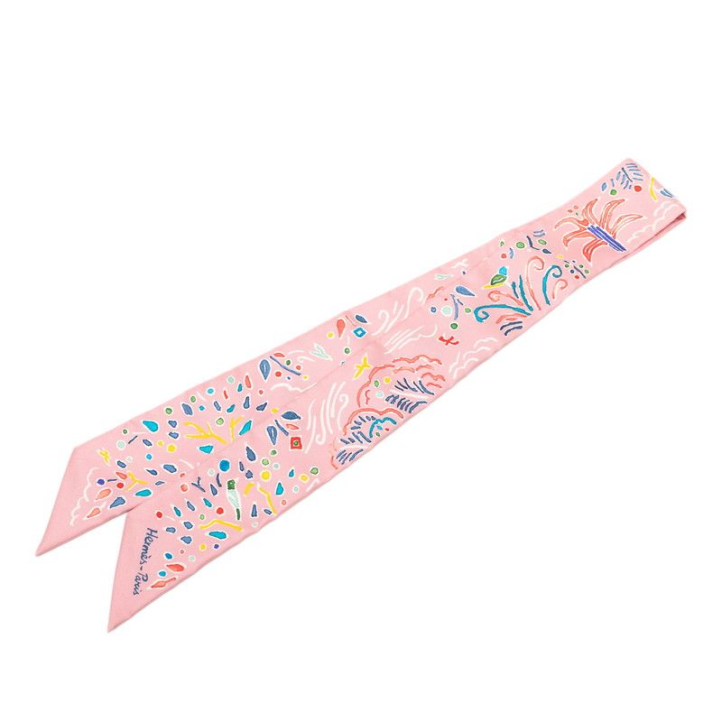 Hermes Isola DI Primavera Scarf Pink Silk