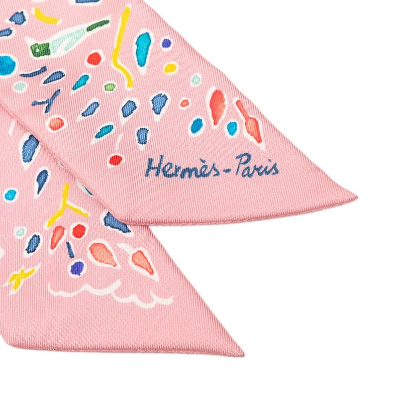 Hermes Isola DI Primavera Scarf Pink Silk — view 2