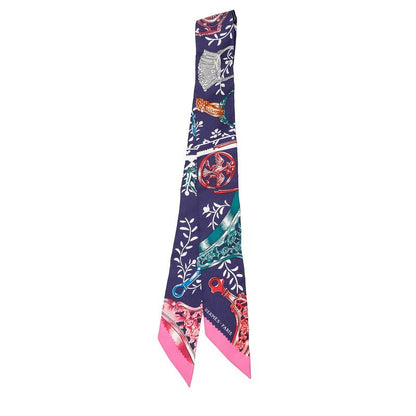 Hermes Etriers Remix Scarf Navy Silk