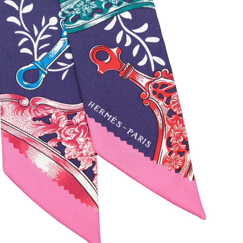 Hermes Etriers Remix Scarf Navy Silk — view 2