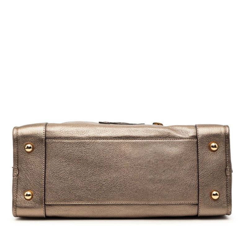 Loewe Anagram Amazona 36 Handbag Gold System Leather — view 3