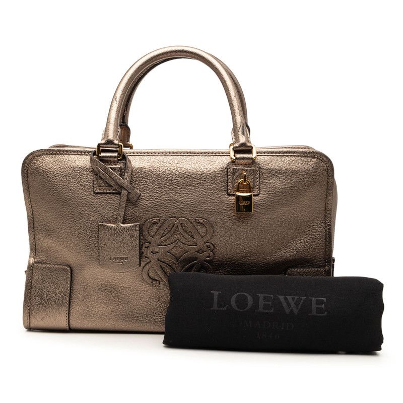Loewe Anagram Amazona 36 Handbag Gold System Leather — view 7