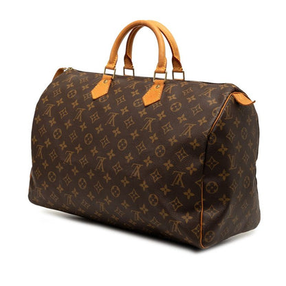 Louis Vuitton Monogram Speedy 40 Boston Bag Brown Leather — view 2