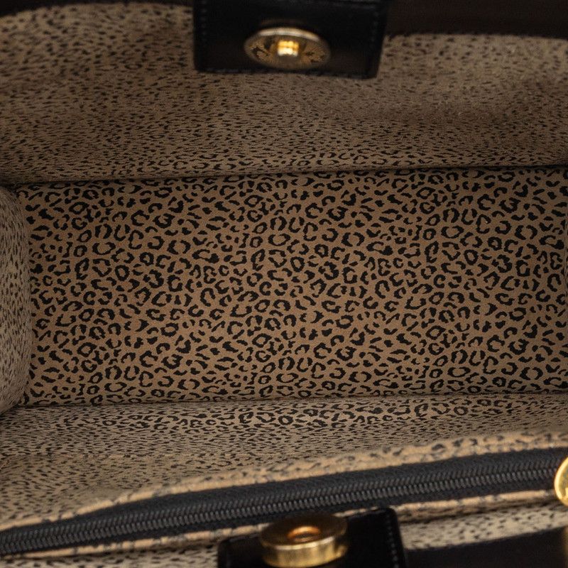 Cartier Tote Shoulder Bag Black Leather — view 4