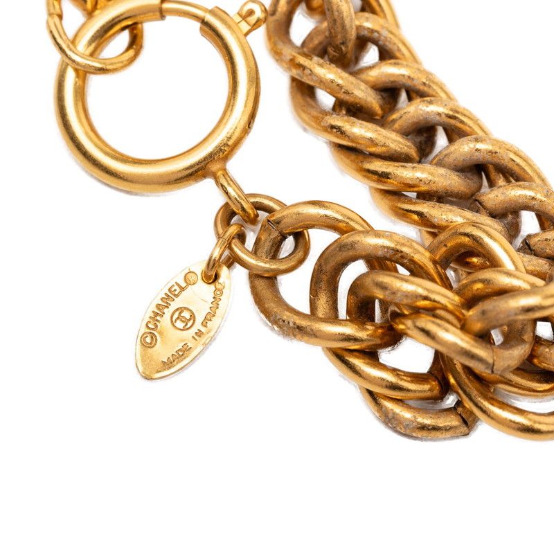 Chanel Quilted Vintage Necklace Gold Plating — view 6