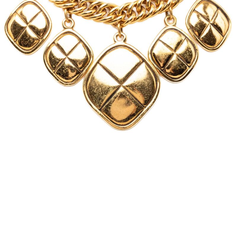 Chanel Quilted Vintage Necklace Gold Plating — view 2