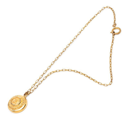 Chanel CC Logo Vintage Pendant Necklace Gold Plating — view 3