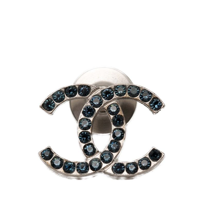 Chanel CC Logo 04 Silver tale Line Strike 1 Brooch