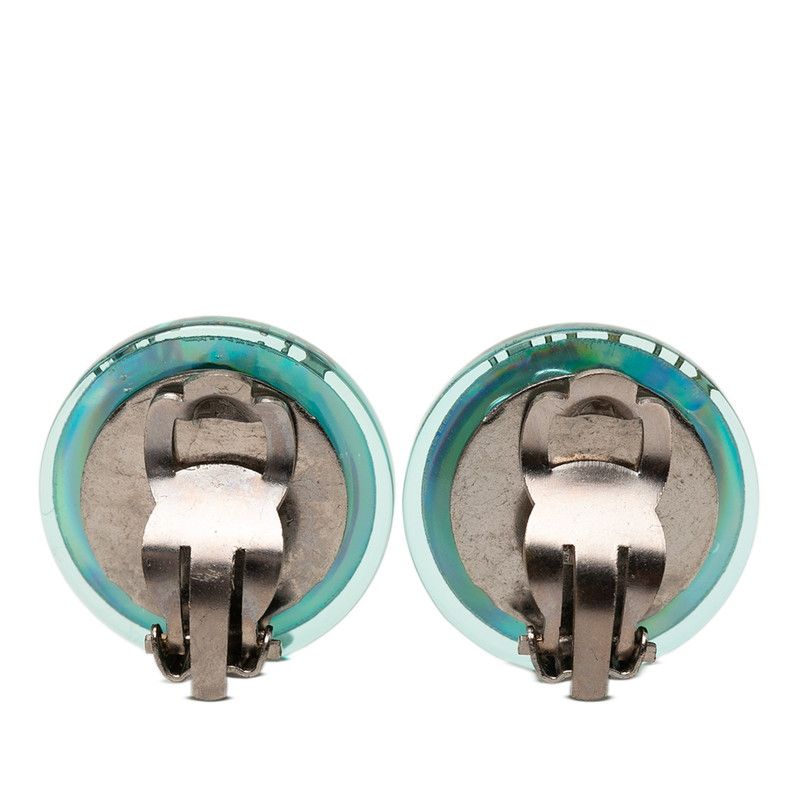 Chanel Logo Earrings 00 Blue Plastic — view 2