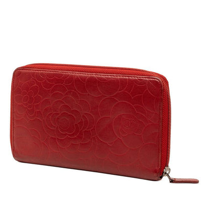Chanel CC Logo Wallet Red Leather — view 2