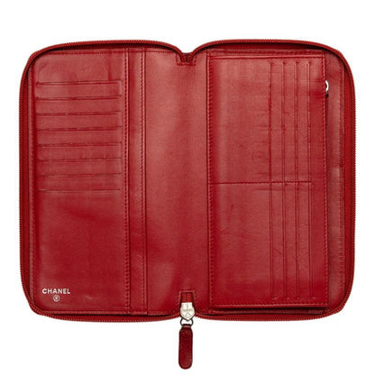 Chanel CC Logo Wallet Red Leather — view 4