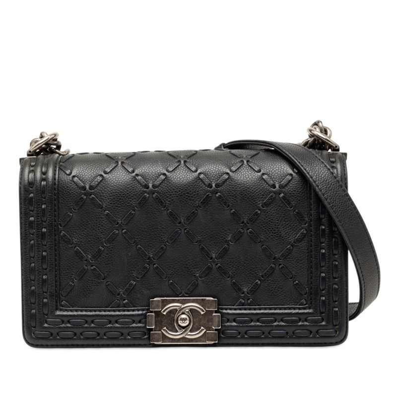 Chanel Crossbody Shoulder Bag Navy totree